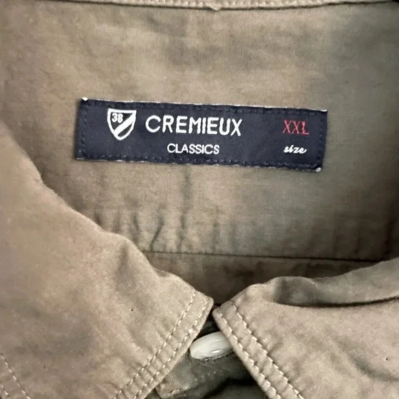 CHEMIEUX XXL NWT 100% cotton shirt. Olive w/pearl button down front, 2 pockets - Picture 5 of 8